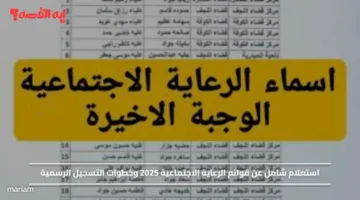 استعلام شامل عن قوائم الرعاية الاجتماعية 2025 وخطوات التسجيل الرسمية